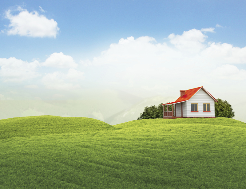 house on top of a green hill