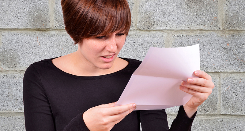 Woman reading letter