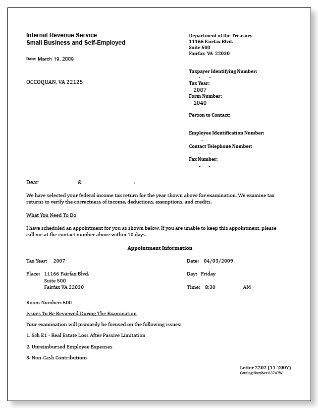 IRS Letter 2202 - Sample 2