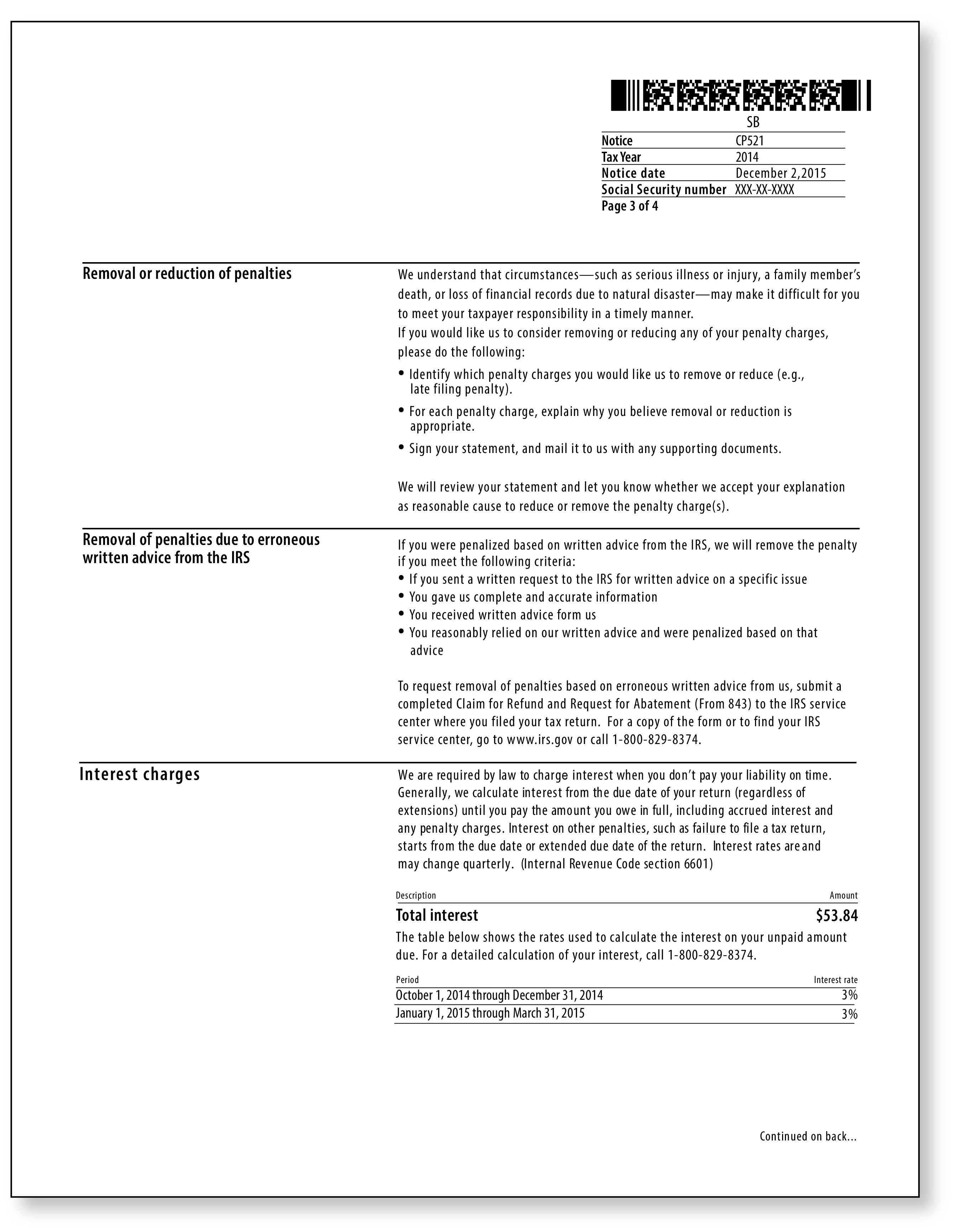 IRS Audit Letter CP521 – Sample 1