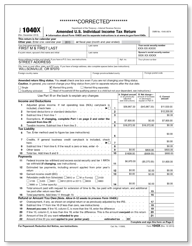 IRS Audit Letter 4364C - Sample 1 