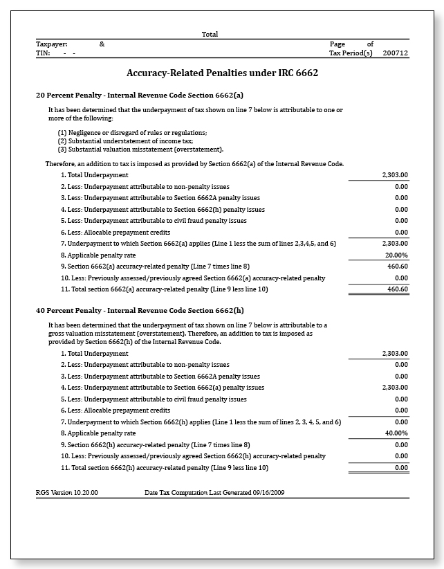 IRS Audit Letter 531-T - Sample 1