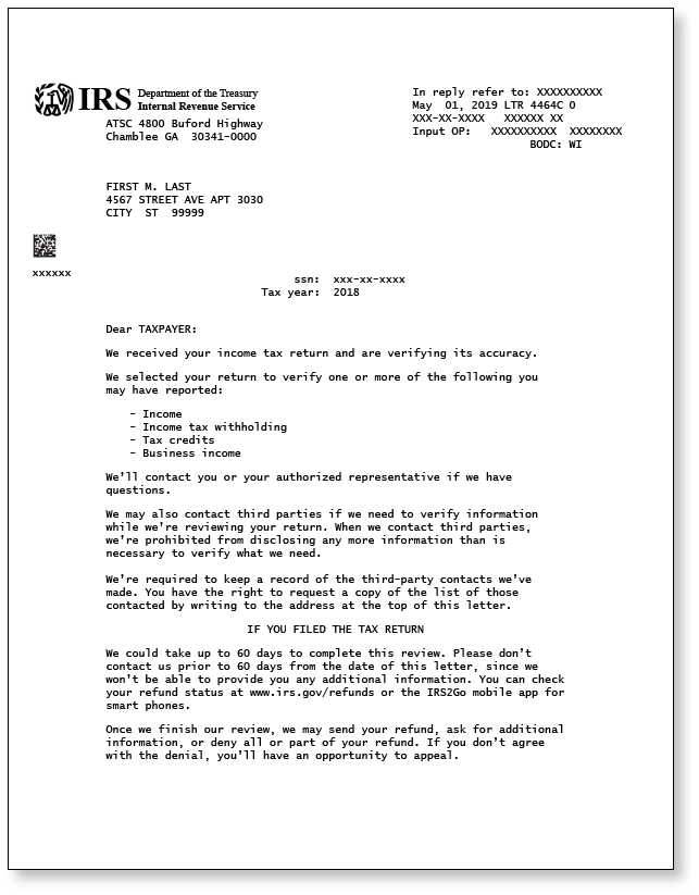 sample irs letters