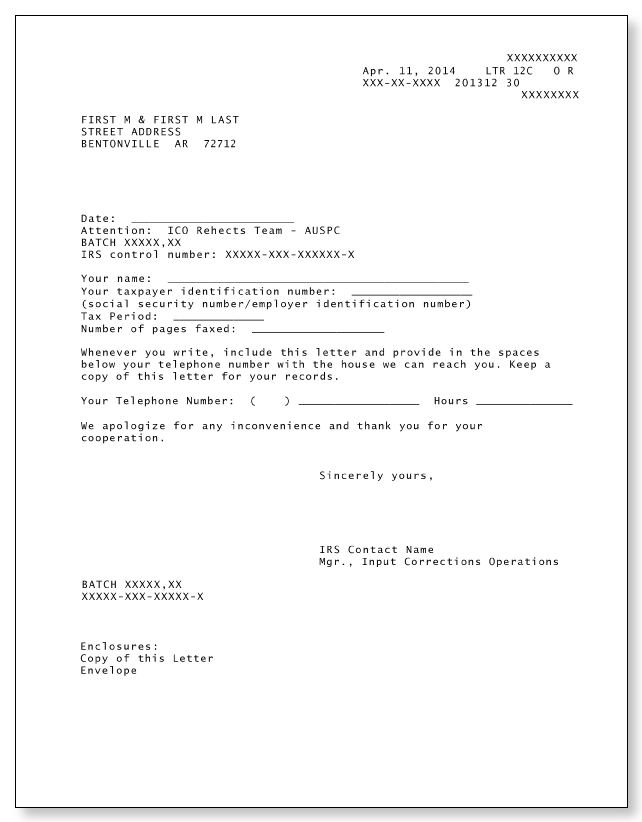 Fake Irs Letter Template