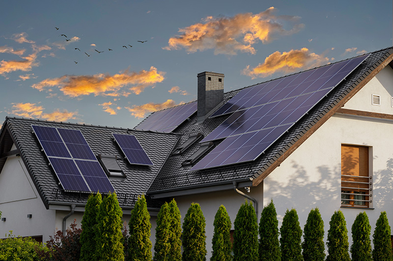 Solar Panels on House Roof