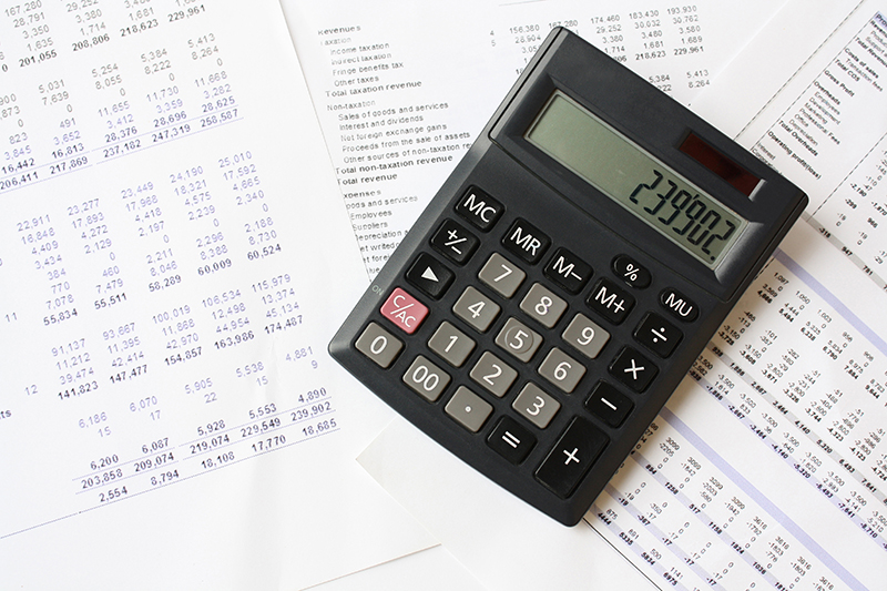 Financial Statement Documents and a Calculator