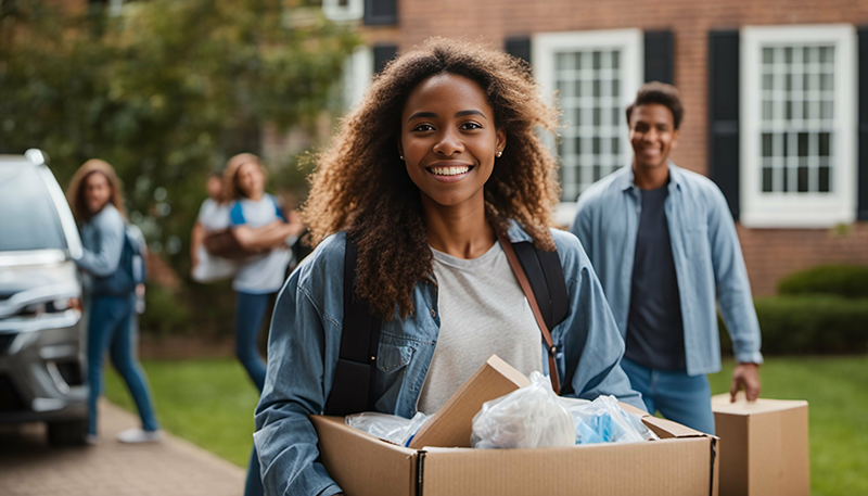 College student moving into housing