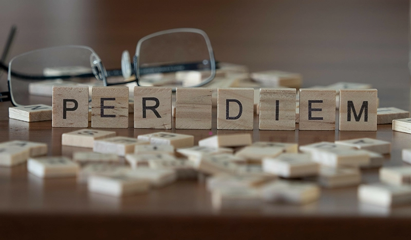 Per Diem written with blocks